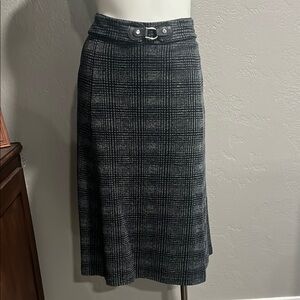 Christopher & Banks Gray A-line Midi Skirt for Work